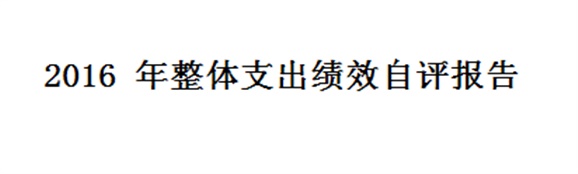 2016 年整體支出績(jī)效自評(píng)報(bào)告
